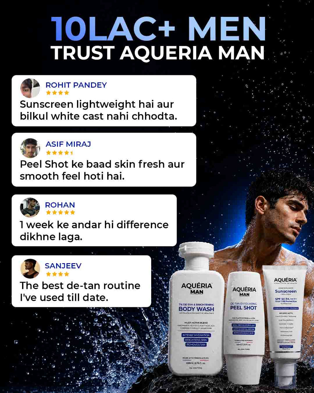 De-Tan Brightening Body Wash + FREE Instant De-Tan Peel Shot + Underarm Roll On