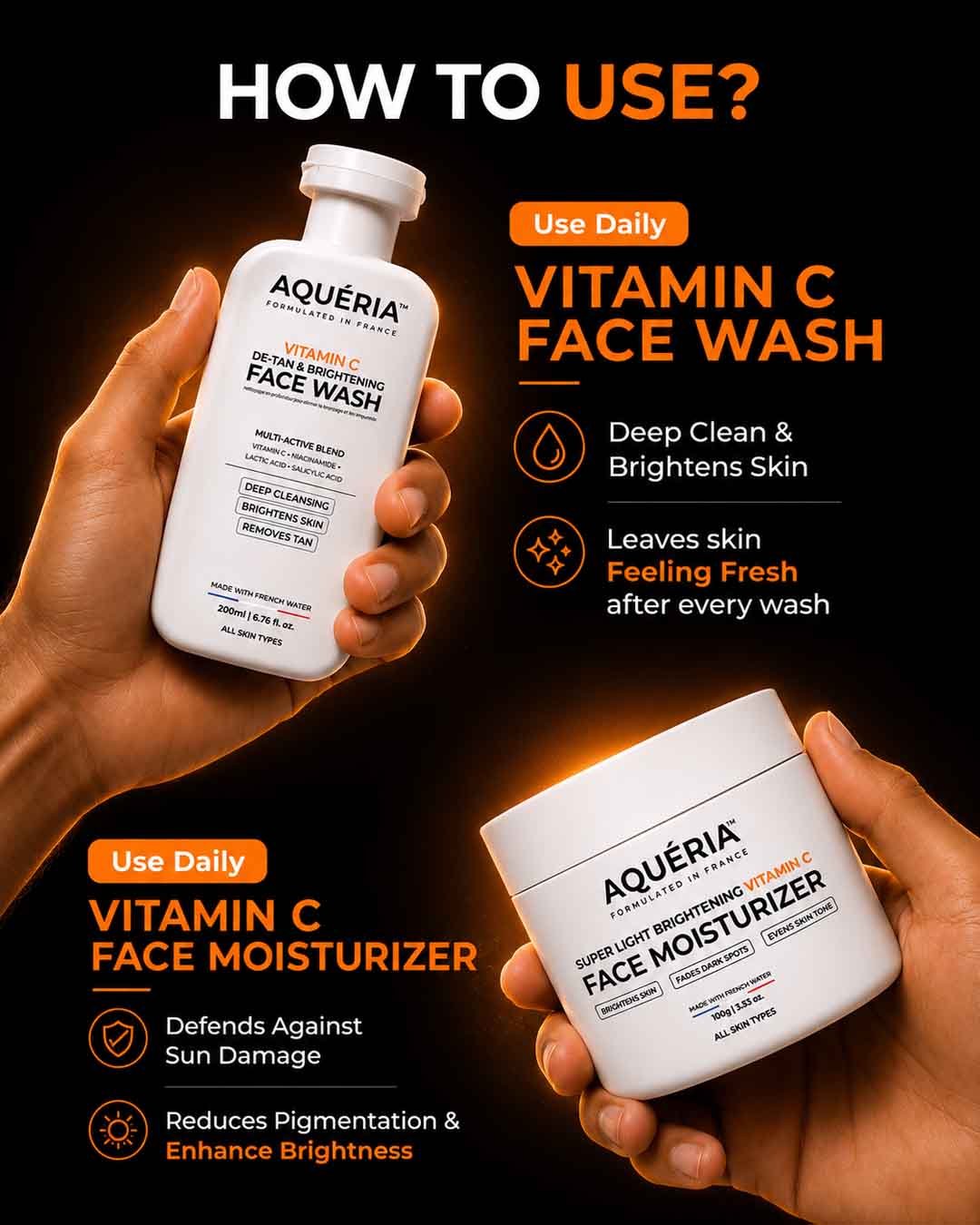 Bestselling Vitamin C Combo - 10% Serum + Moisturizer + Face wash + FREE Roll on
