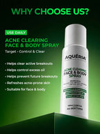 Body Acne Spray with Salicylic Acid, Benzoyl Peroxide & Zinc PCA | For Back & Body Breakouts | Fast-Drying 360° Spray