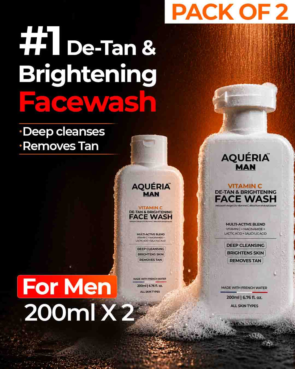 De-Tan Brightening Vitamin C Face Wash (200ML)