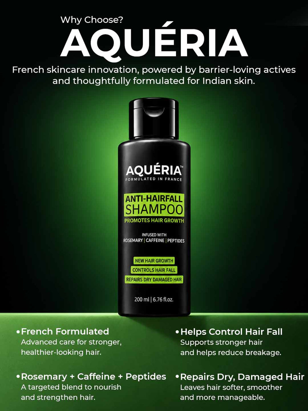 Anti-Hairfall Shampoo with Rosemary, Caffeine & Peptides
