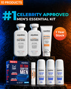 10 Products Men's Essential Kit – Face Wash + Lip Balm + Brightening Roll-On + Sunscreen (1 Year Stock)