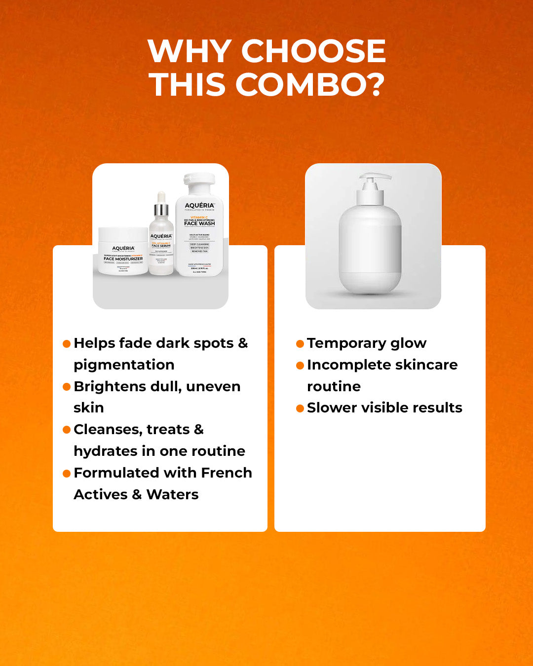 Bestselling Vitamin C Combo - 10% Vitamin C Serum + Vitaminc C Moisturizer + Vitamin C Face wash