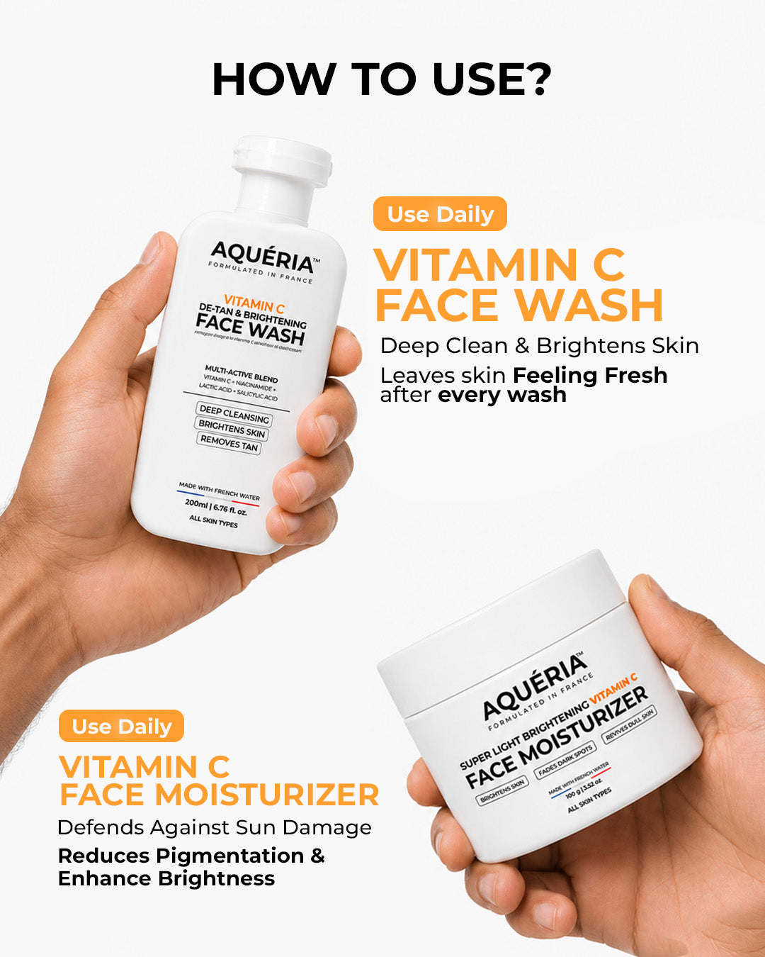 Bestselling Vitamin C Combo - 10% Vitamin C Serum + Vitaminc C Moisturizer + Vitamin C Face wash
