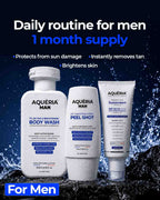 De-Tan Brightening Body Wash + FREE Instant De-Tan Peel Shot + Brightening Sunscreen SPF 50 PA++++