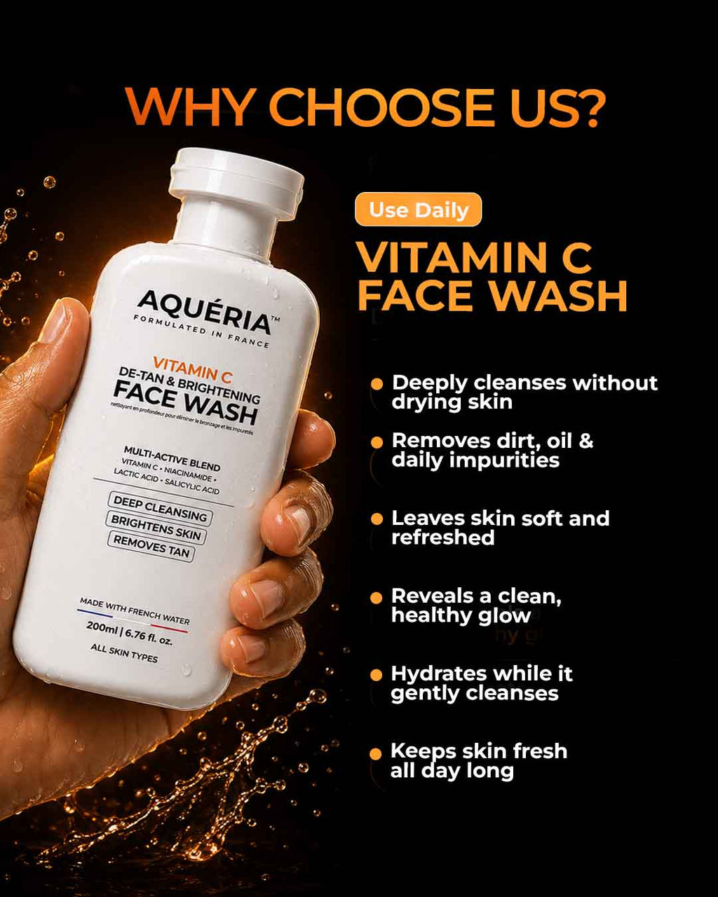De-Tan Brightening Vitamin C Face Wash (200ML)