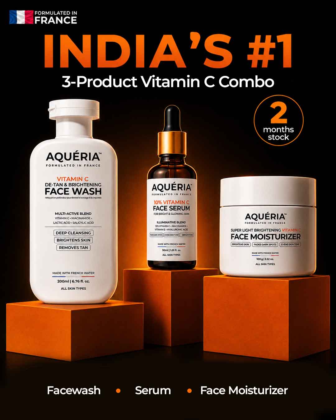 Bestselling Vitamin C Combo - 10% Serum + Moisturizer + Face wash